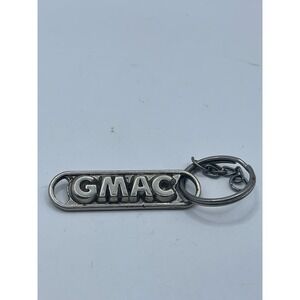 Vintage GM Keychain‎ GMAC Silver Double Ring Metal Fob General Motors MINT Vtg